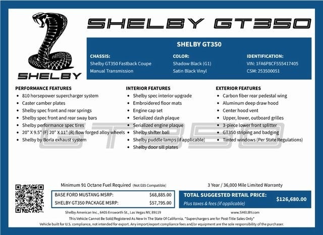 2025 Ford Mustang GT Premium Shelby GT350