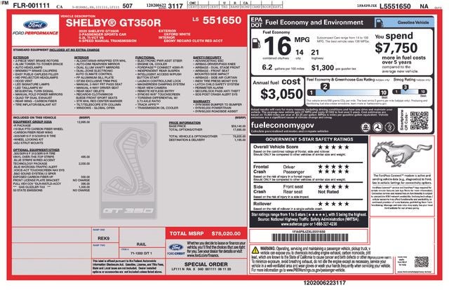 2020 Ford Mustang Shelby GT350R