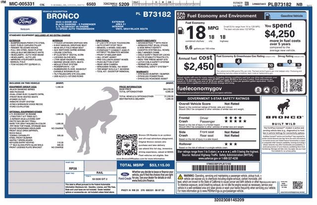 2023 Ford Bronco Black Diamond