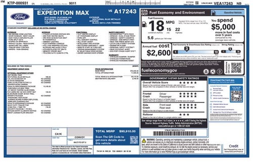 2027 Ford Expedition Max Platinum Stealth Performance Package