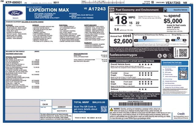 2027 Ford Expedition Max Platinum Stealth Performance Package
