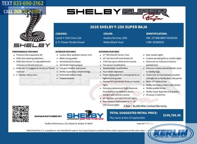 2026 Ford F-250SD Lariat Shelby Super Baja