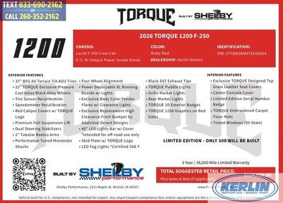 2026 Ford F-250SD Lariat Torque 1200