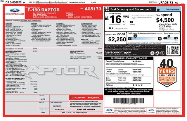 2018 Ford F-150 Raptor 802A