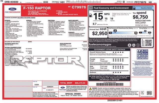 2023 Ford F-150 Raptor 37 Performance Package