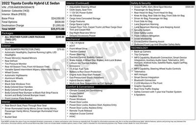 2022 Toyota Corolla Hybrid LE