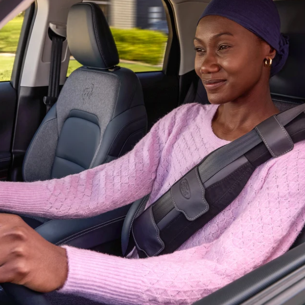 Ford SupportBelt positioned on vehicle shoulder seat belt